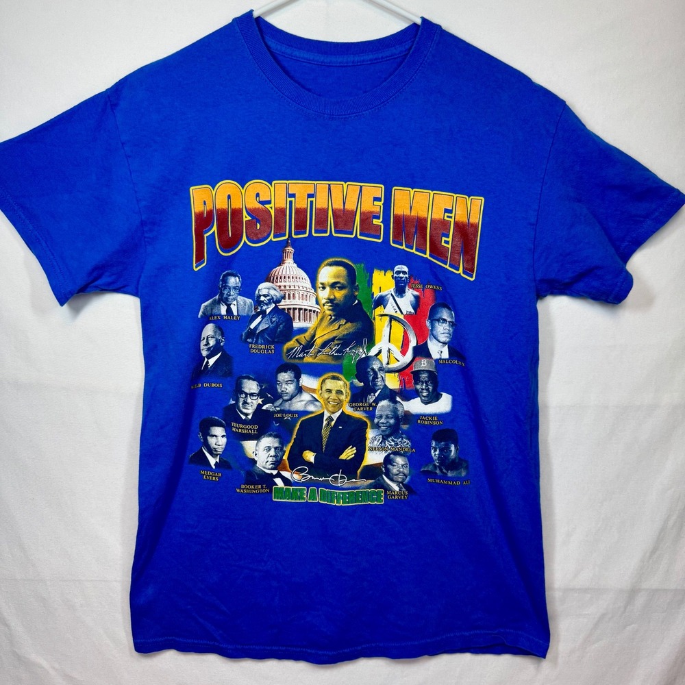 Positive Men T-Shirt‎ Graphic Print Short Sleeve Crew Neck Tee Sz Medium No Tag